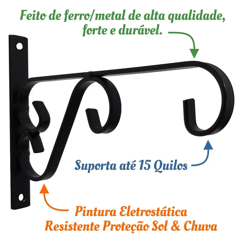 Suporte Rústico de Parede para Jardim