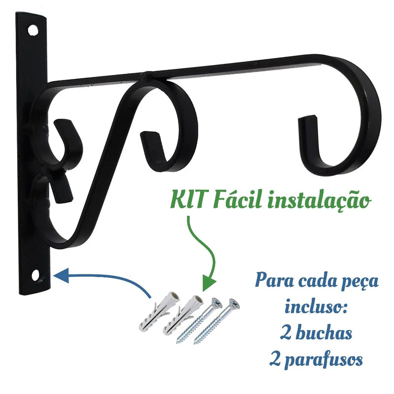 Suporte Rústico de Parede para Jardim